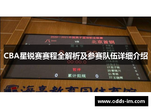 CBA星锐赛赛程全解析及参赛队伍详细介绍